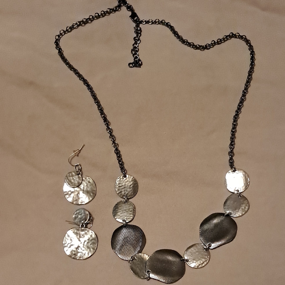 Chico's Silver Necklace and Earring Set